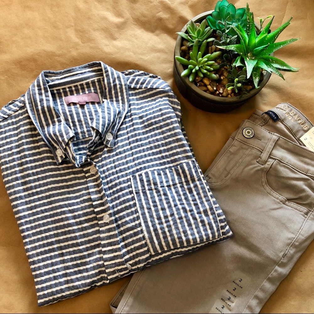 Francesca’s Striped Button Up Shirt